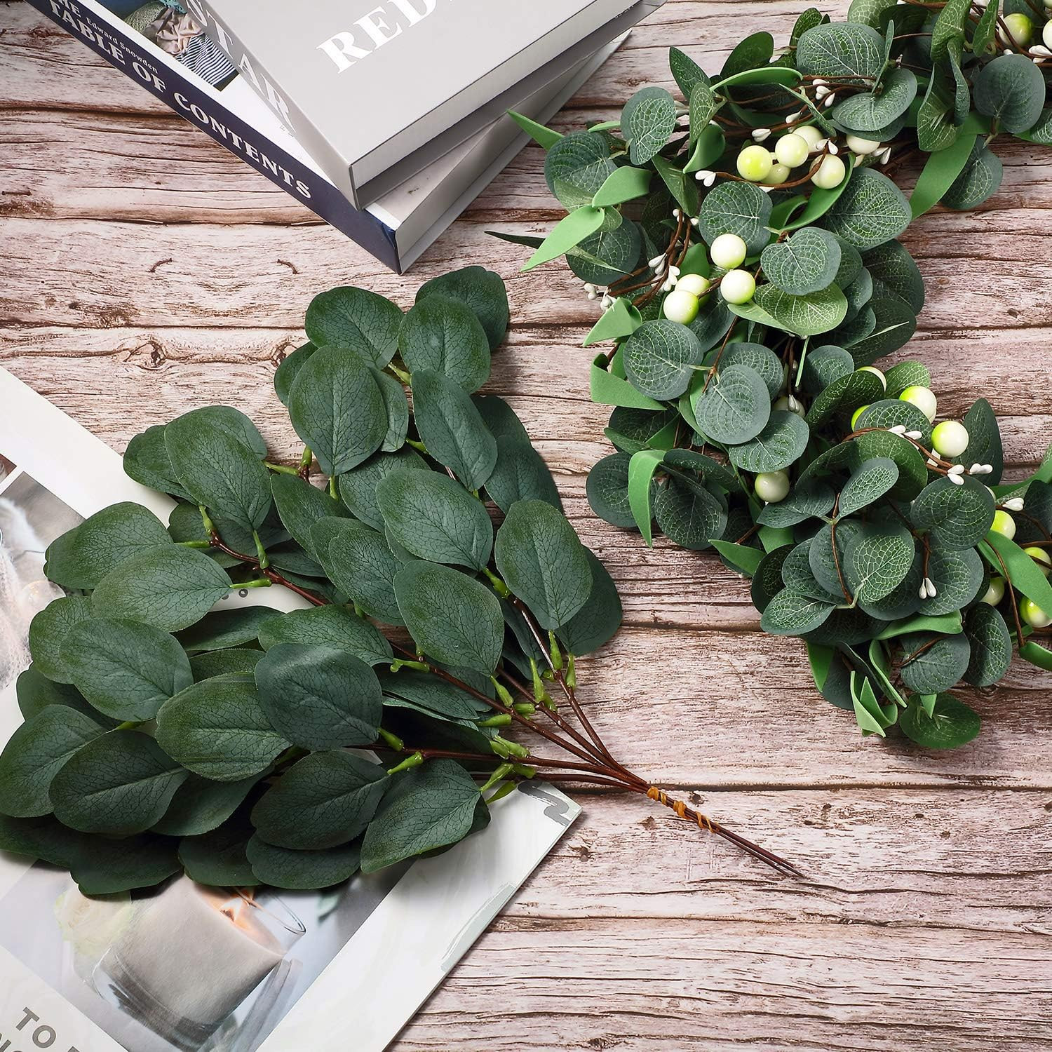 40 Pcs Fake Eucalyptus Stems for Wedding Bouquets & Home Decor Centerpieces