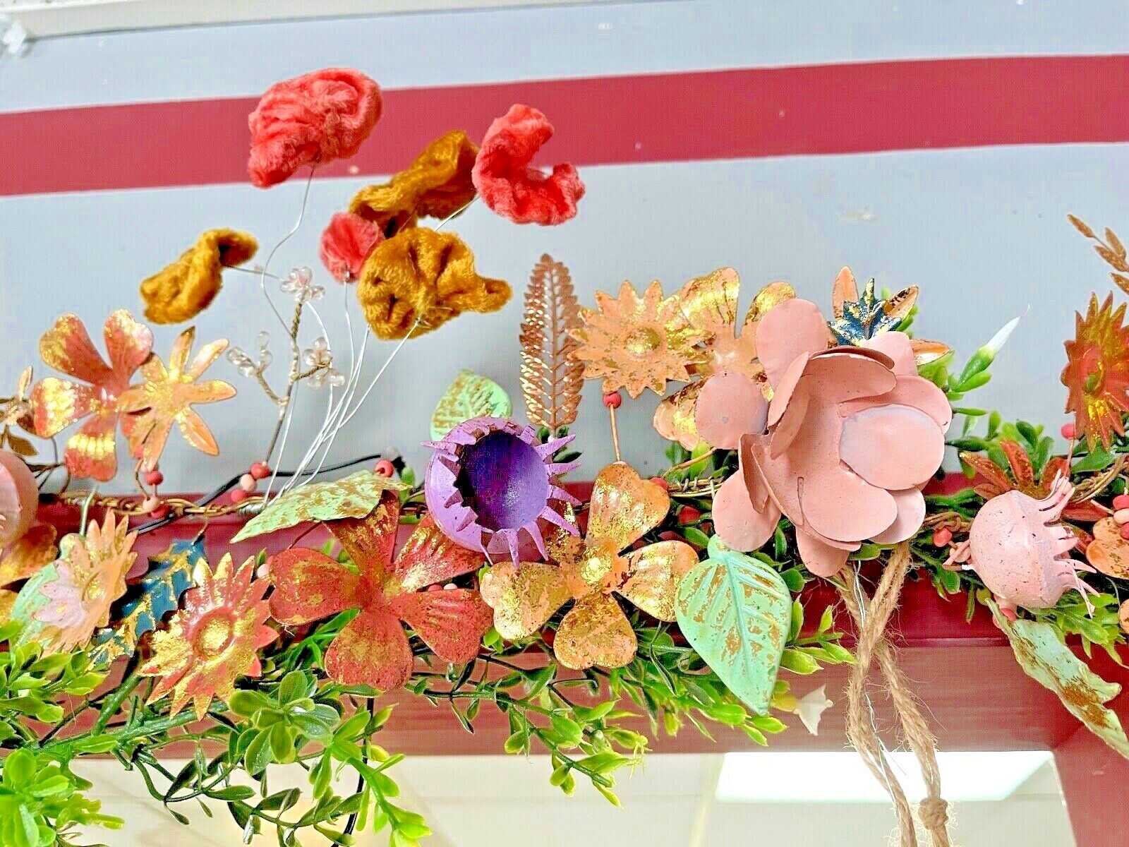 6′ METAL FLORAL GARLAND Glitterville SI0498 EVERYDAY IS A HOLIDAY! New PERFECT!