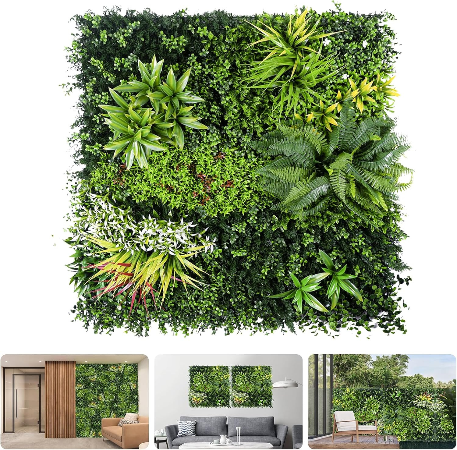40″X40″ Boxwood Hedge Wall Panel – UV Protected Faux Grass Decor