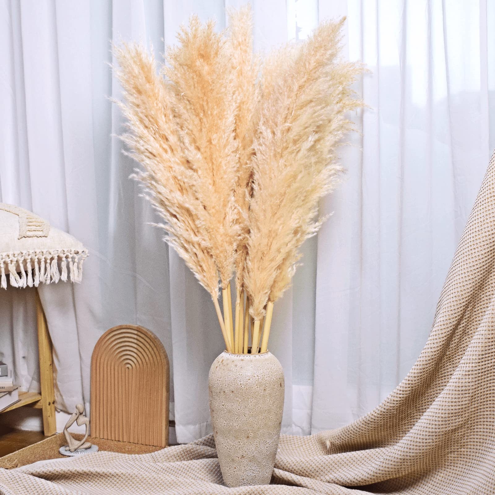 Hierba de pampa color crema de 40 pulgadas para decoración de bodas