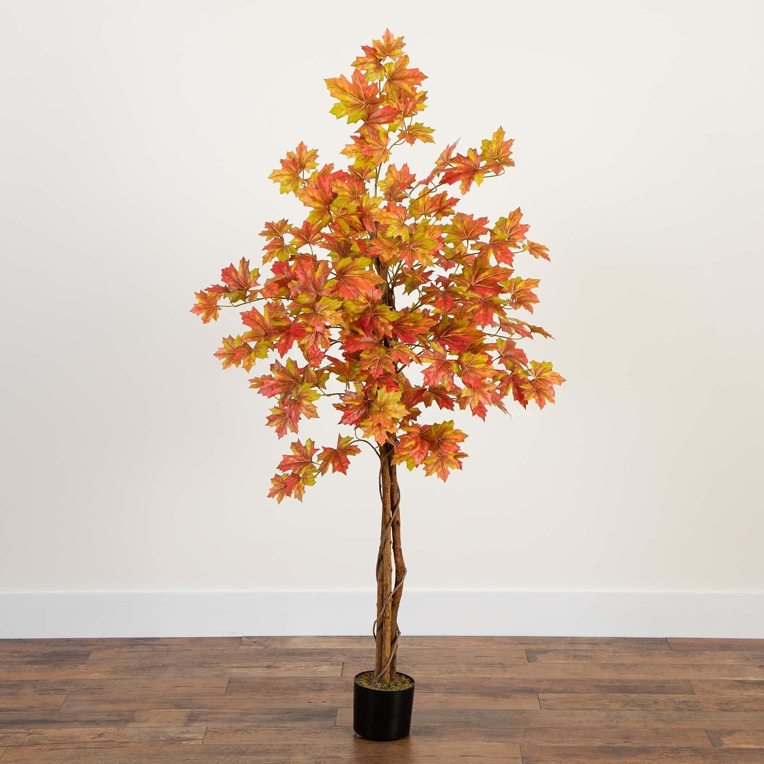 5-FT Deluxe Autumn Artificial Maple Tree, Faux Fall Décor for Home, Decorations