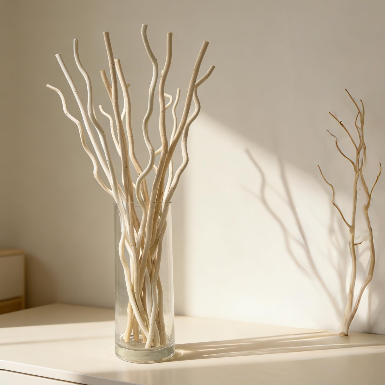Curly Willow Branches 15Pcs 17″ Natural Dried Twigs for Vase Rustic Decor