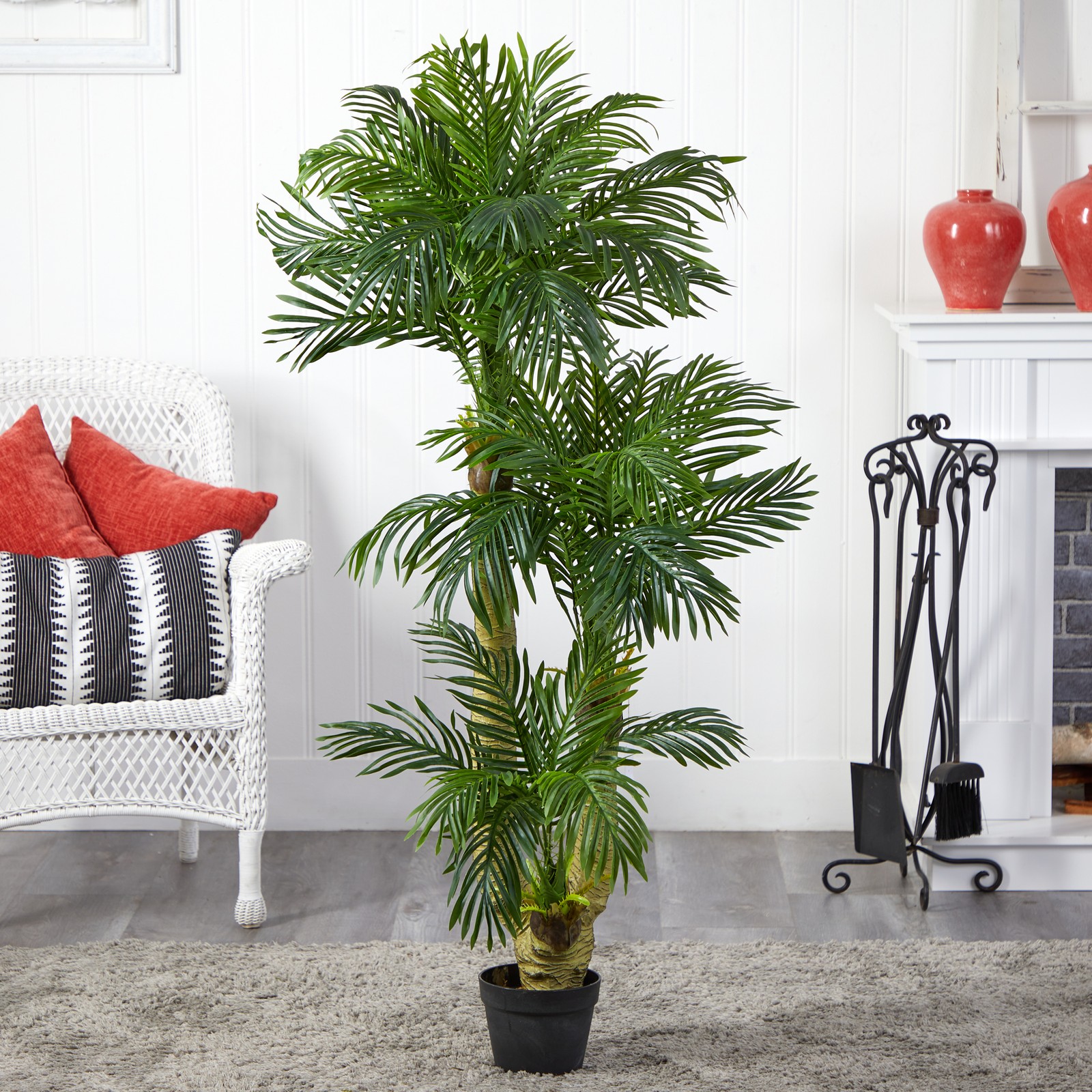 Nearly Natural 5ft Triple Phoenix Palm Artificial Tree in Green