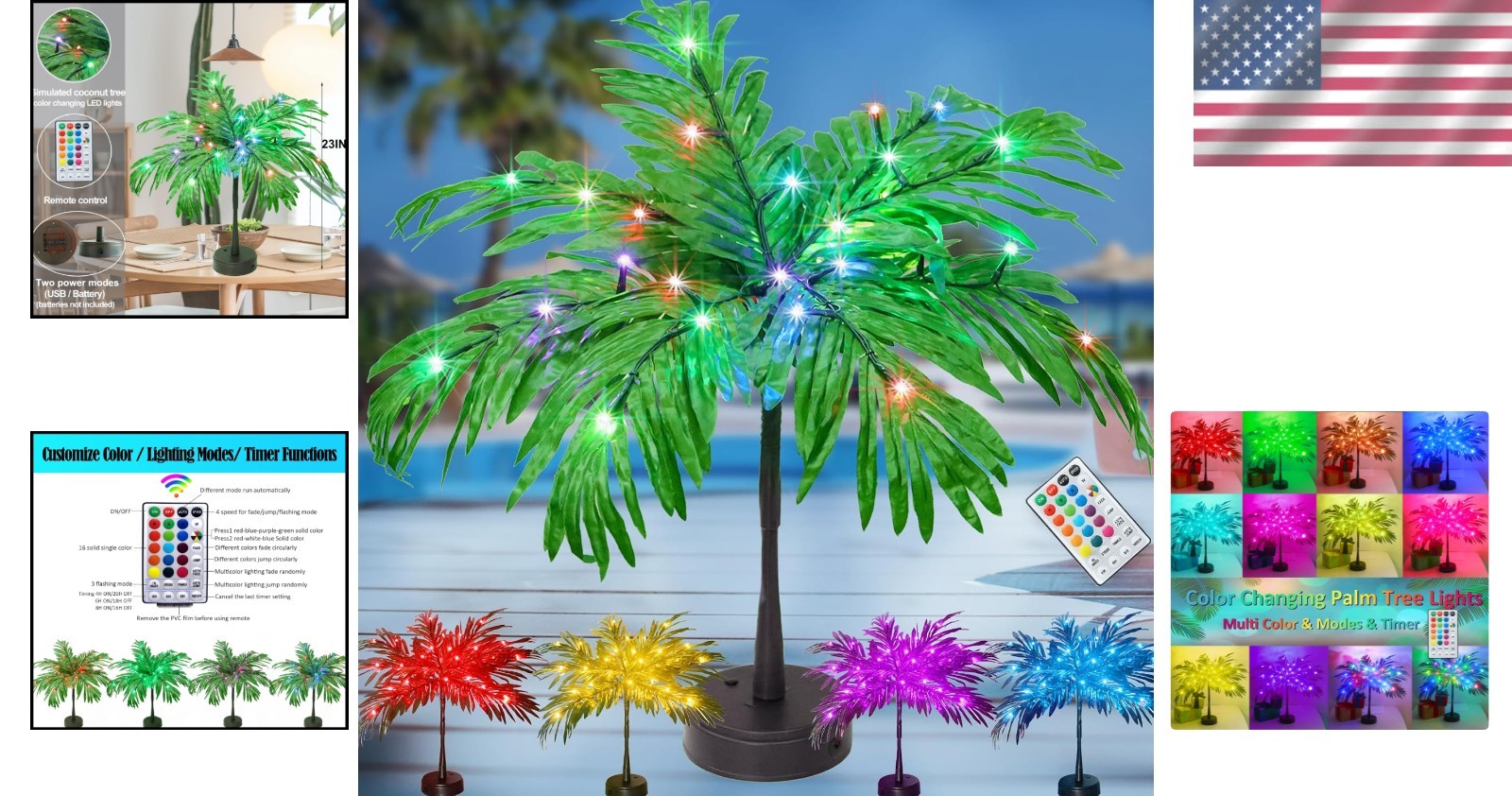 Vibrant 23-Inch Color Changing Palm Tree – Perfect Gift for All Occasions