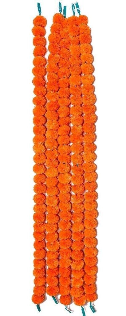 indian Wedding Decorative 10 Pc Artificial Marigold Flower Garlands Bright