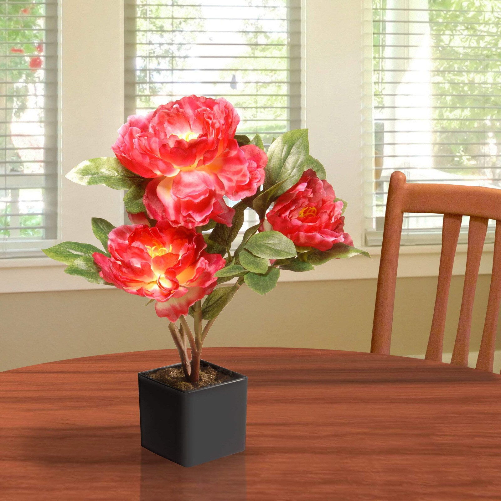 15 in. Spring Red Peony Flower Pot