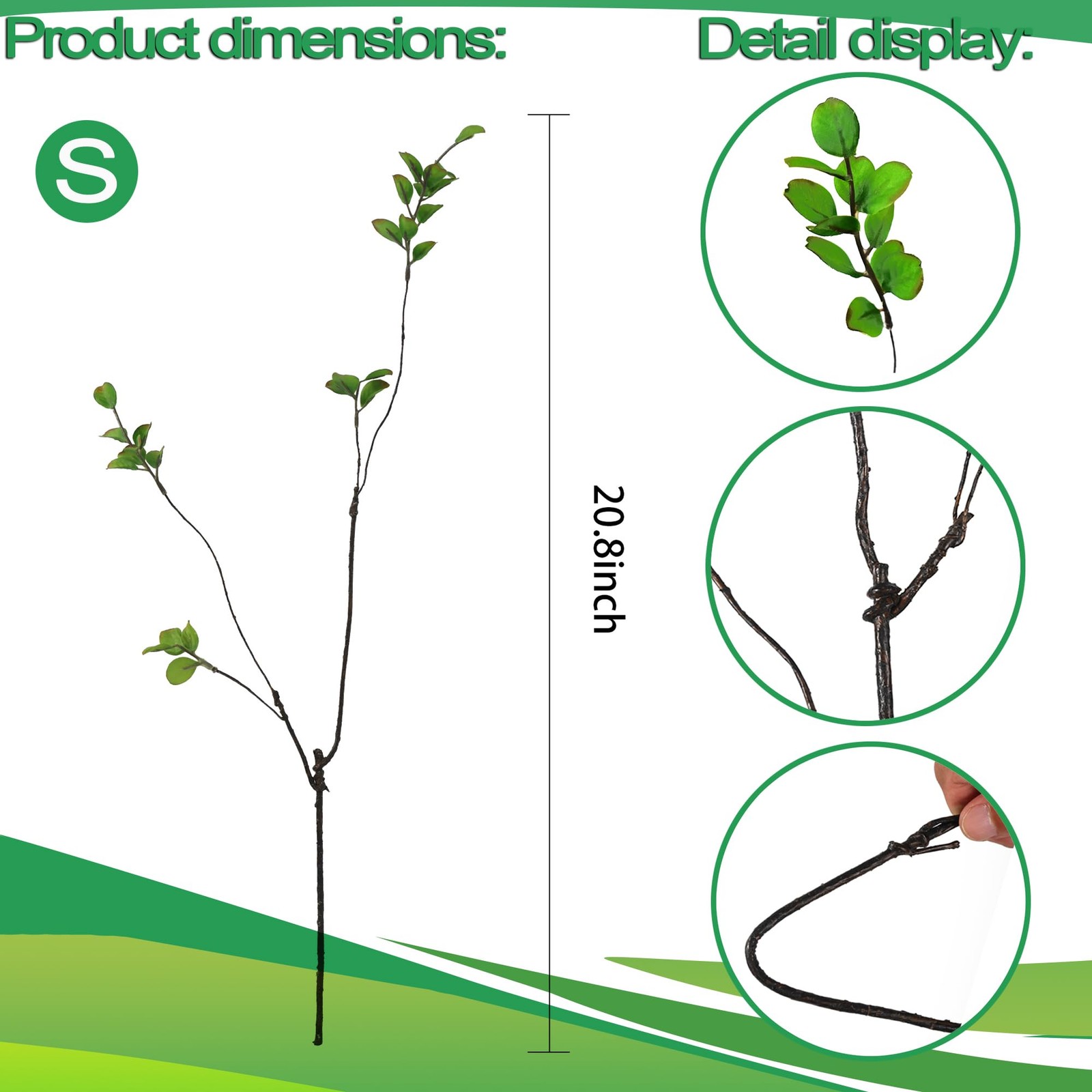 5Pcs Artificial Ficus Branches Fake Plants, 20.8 Inches Artificial Greenery S…