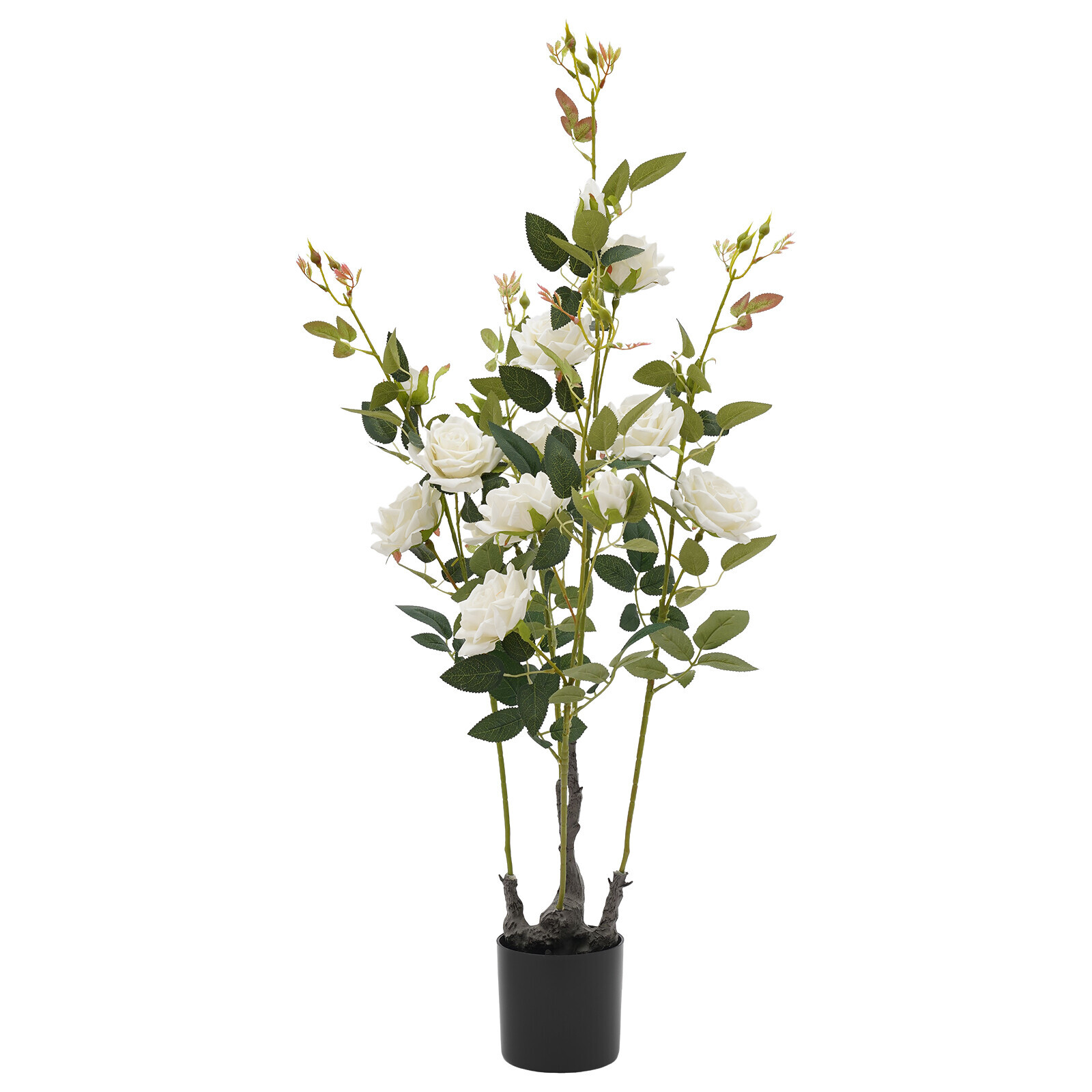 2 Pack 35.4″ Artificial Rose Tree Faux Floral Trees Artificial Flower Plant US！