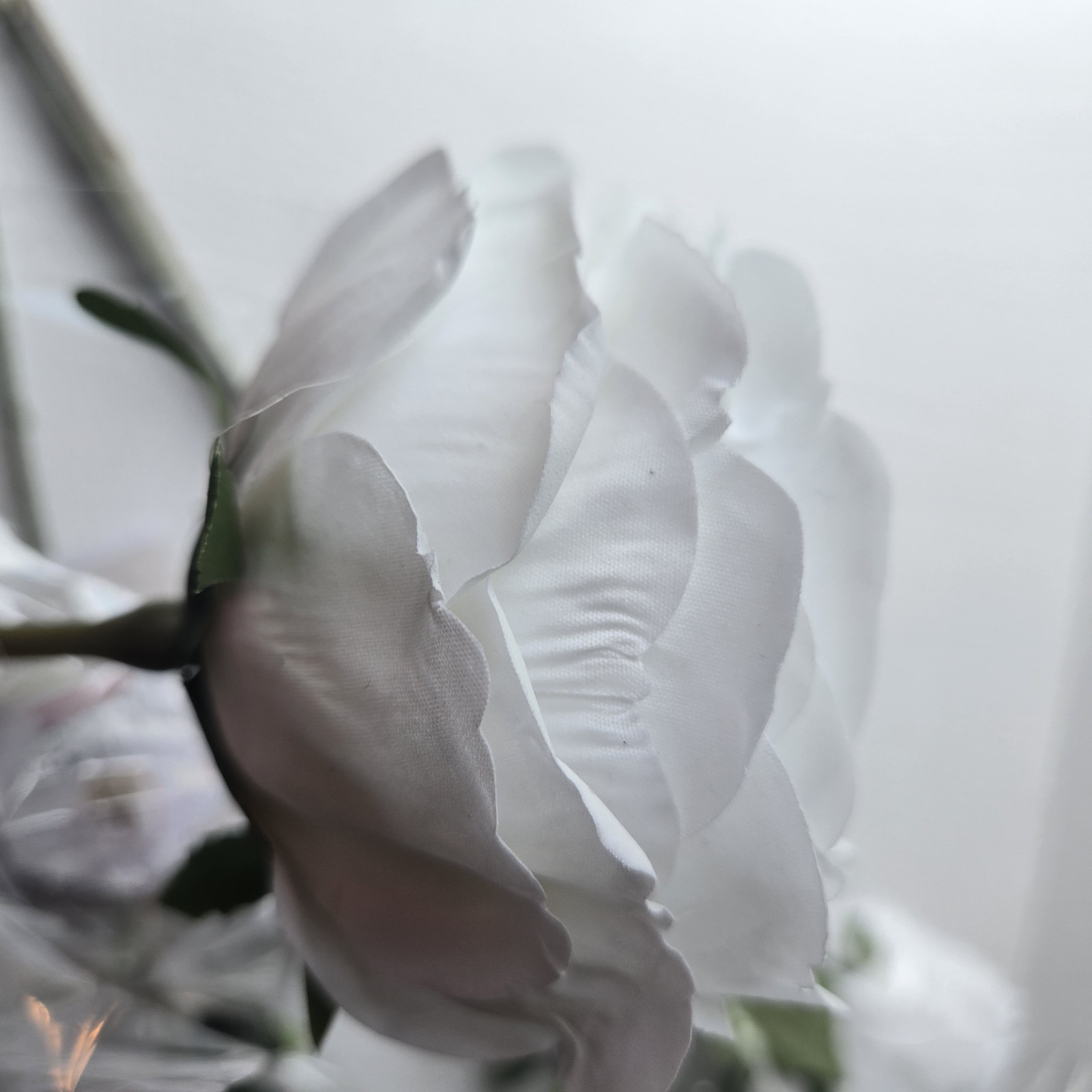 My Texas House Faux Floral Stems, 4 White Peony Artificial Flowers, NEW