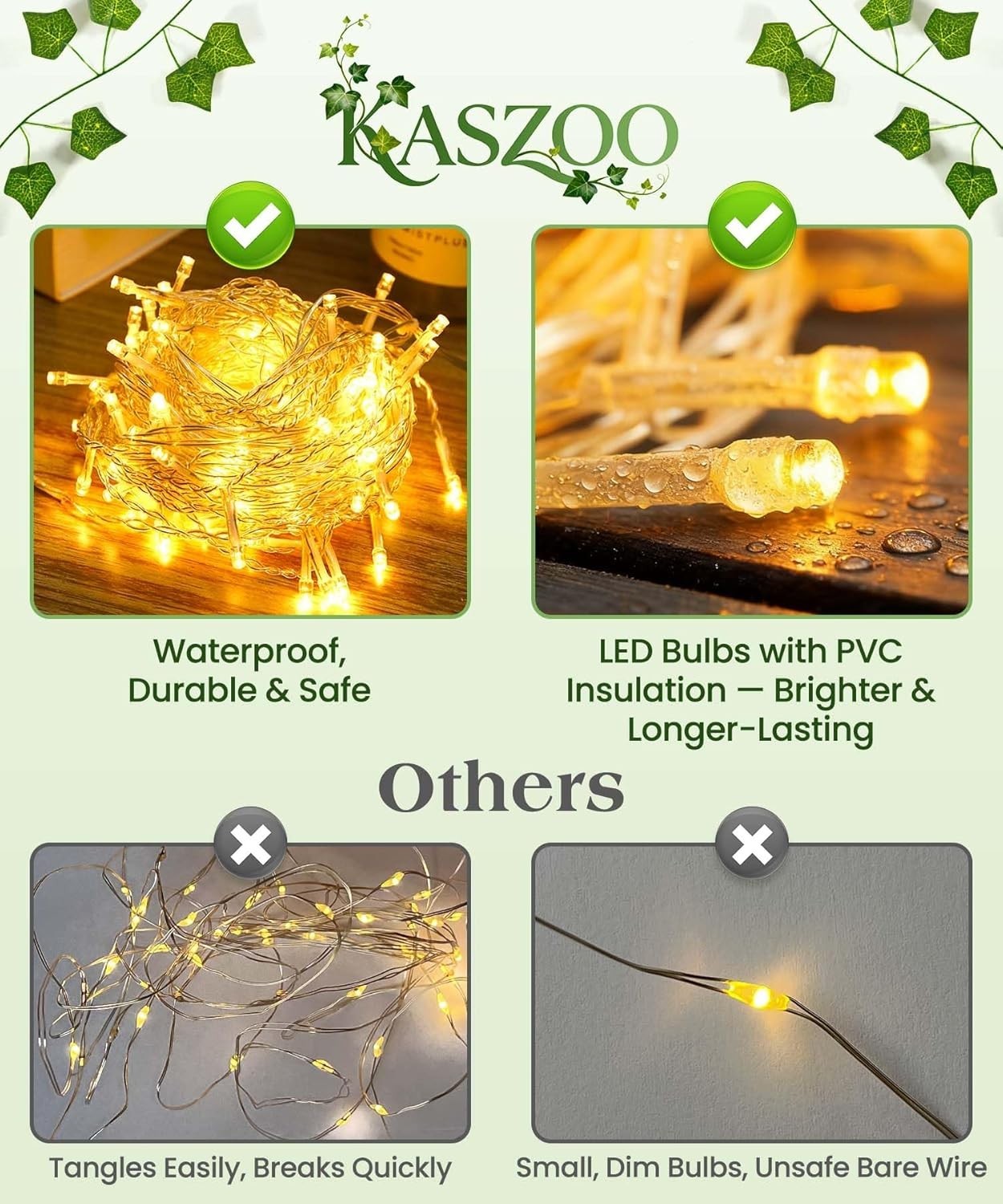 12 Pack Waterproof Ivy Vines & 80 LED String Lights – Ideal for Indoor & Outdoor