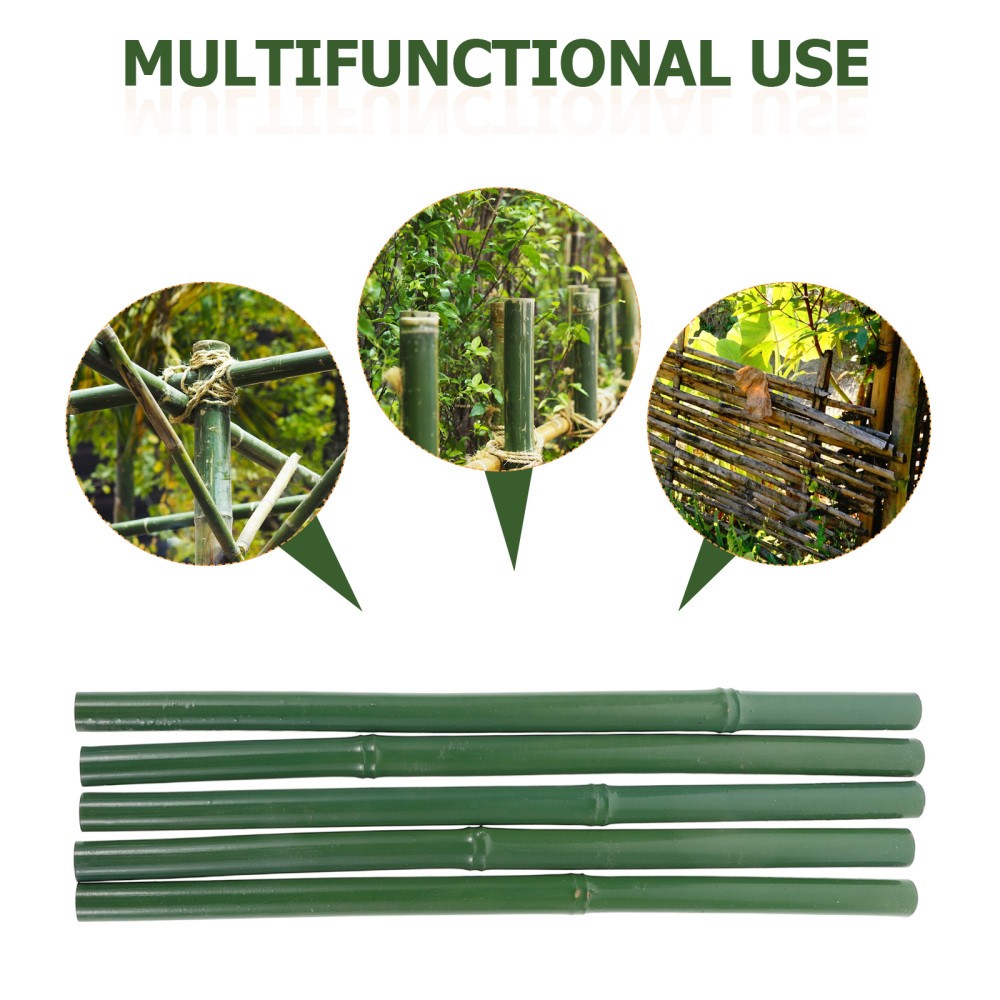 5Pcs Faux Bamboo Sticks Realistic Design for Outdoor and Indoor Fence Or Decor