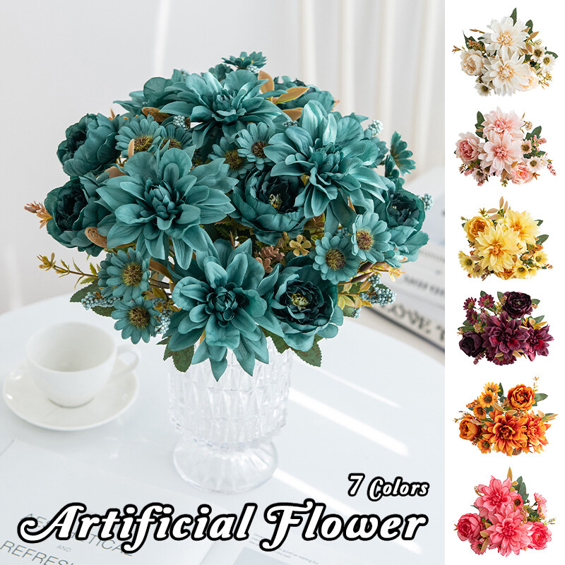 Artificial Flower Similated Silk Dahlia Decoration Bouquet Party DIY Accessories