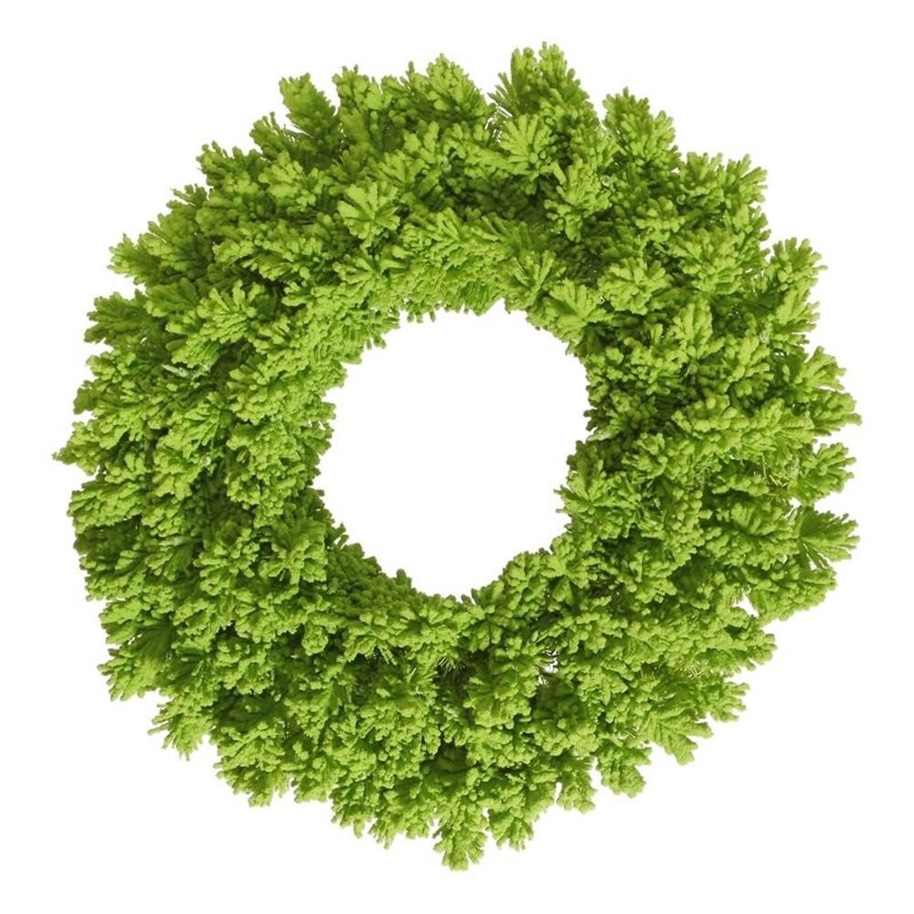 Vickerman 30″ Plastic Fir Artificial Christmas Wreath in Flocked Lime Green