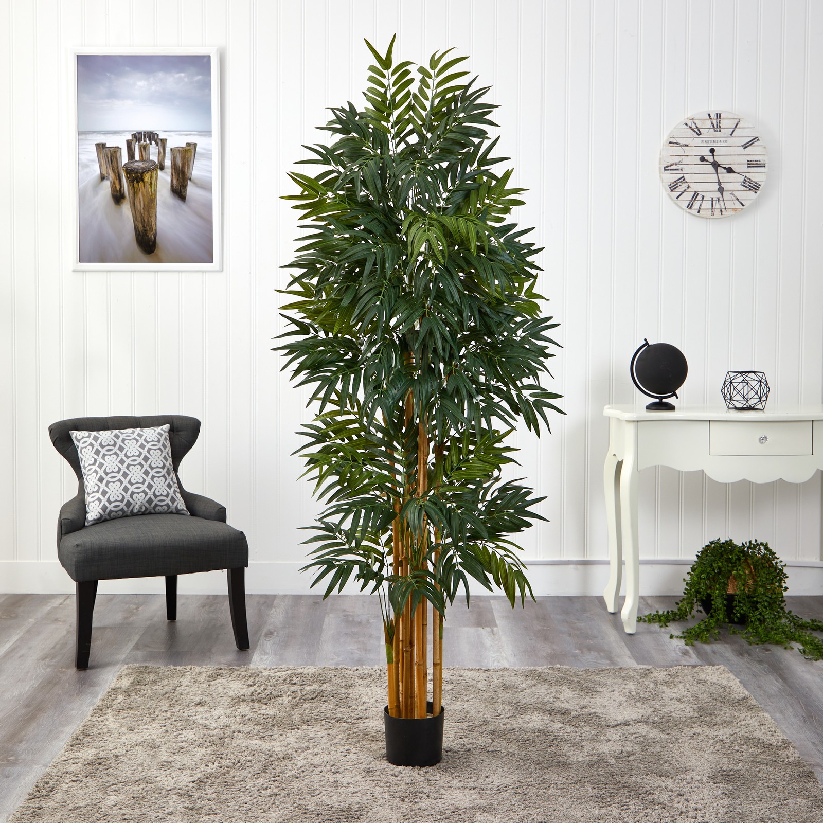 Nearly Natural 5.5ft Phoenix Artificial Palm tree with Natural Trunk in Green