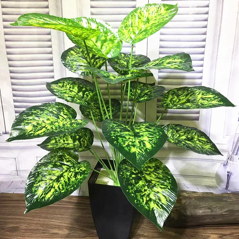 75CM 18Leaves Artificial Palm Tree Large Tropical Plants Shrub Rare Fake Flower