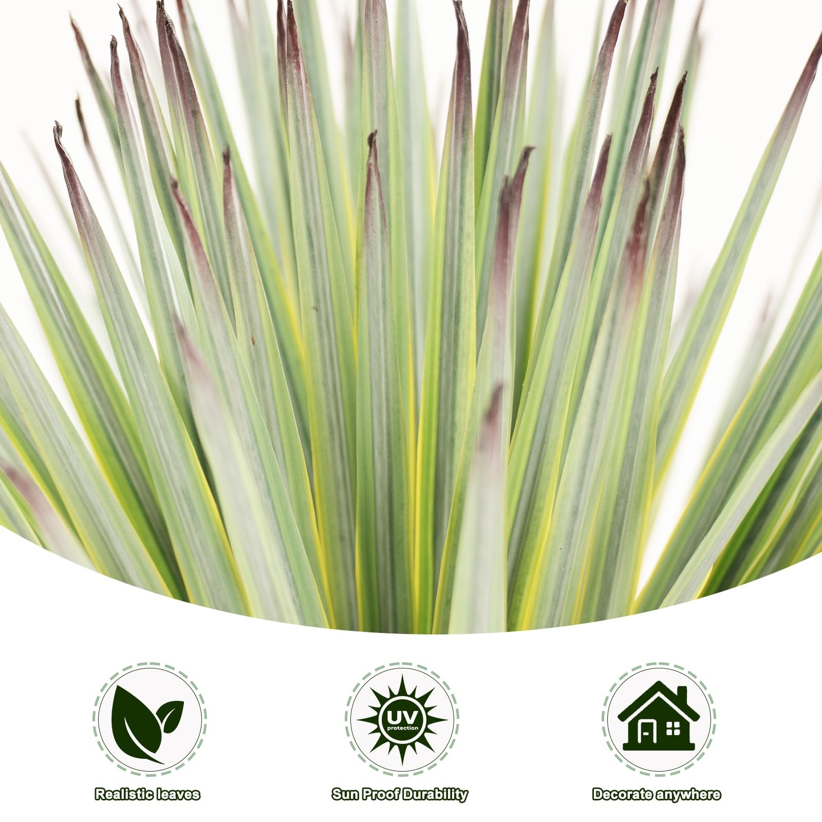 Best 2ft Artificial Agave Plant with 160 Leaves, 23.6inch Faux Floor Large Fake
