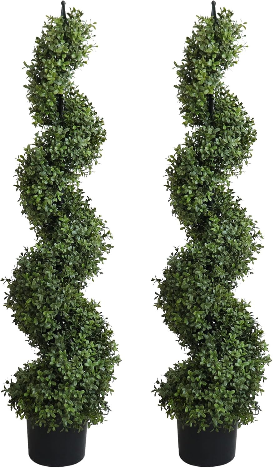 Set of 2 – 48” Spiral Artificial Topiary Trees for Outdoor Decor