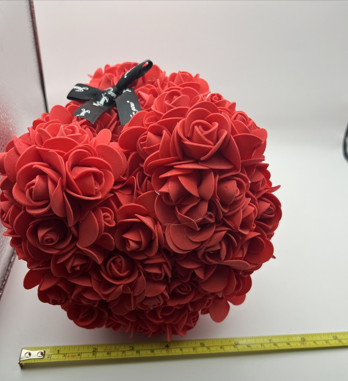 Rose Teddy Bear Flower Gift, Red Artificial Roses, Romantic Anniversary Decor