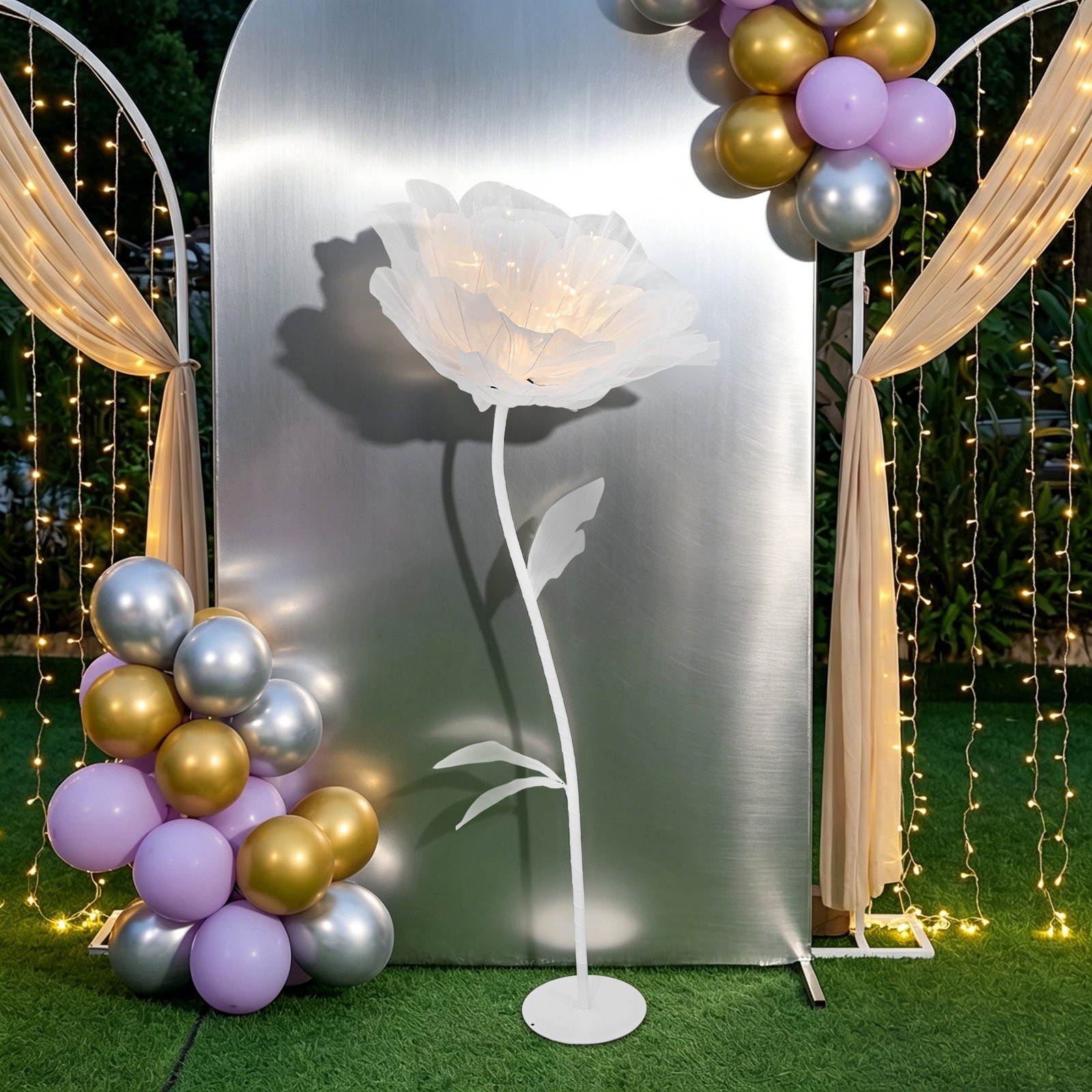 Electric Artificial Flower White 150cm LED Artificial Flower Ambient Light Decor