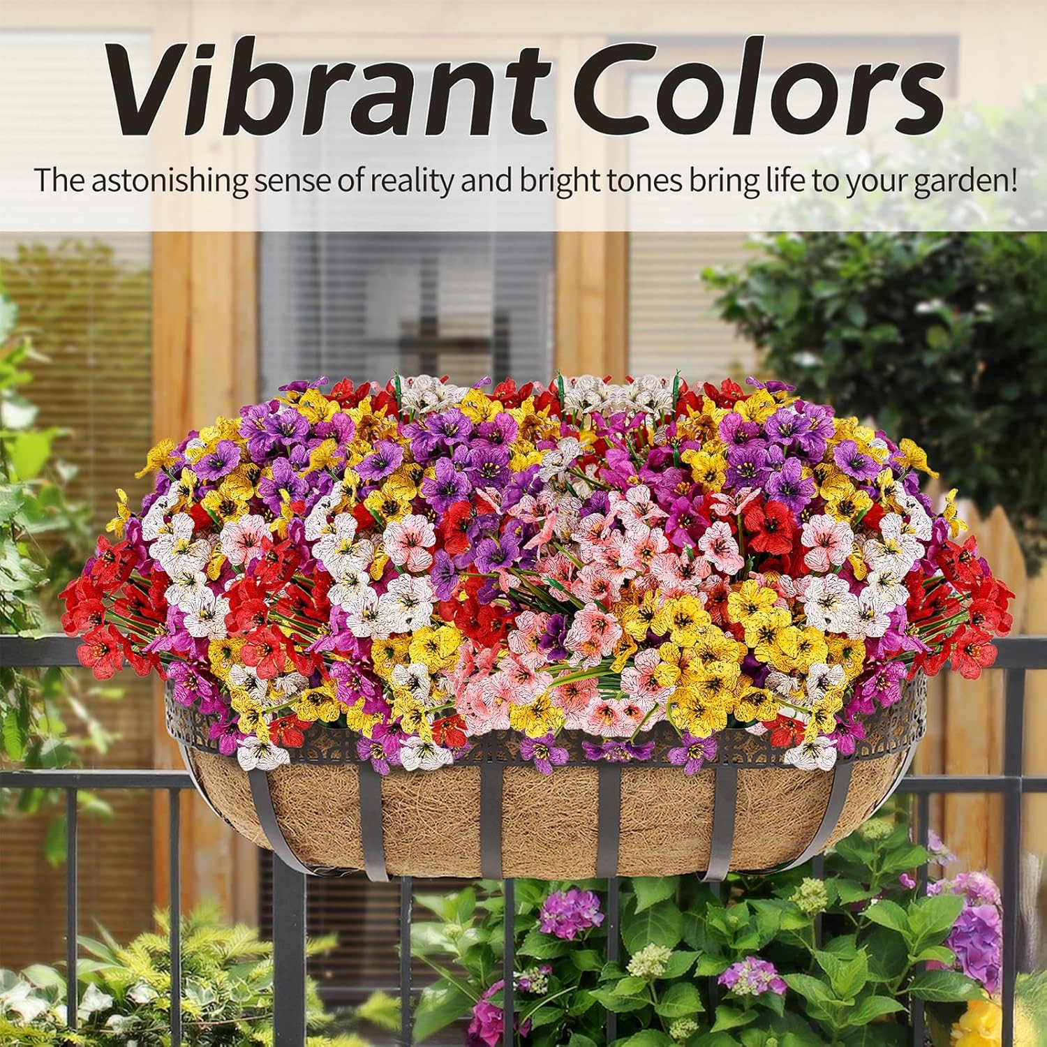 24 Bundles Artificial Flowers for Outdoor Indoor Garden Home Decoration