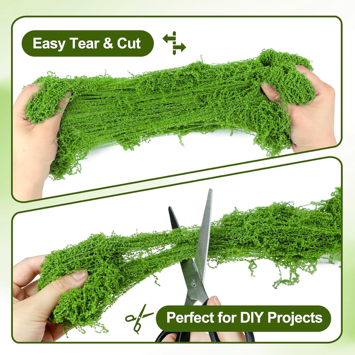 5.3OZ Fake Green Moss for Plants Indoor, Artificial Moss for Crafts, DIY Floral