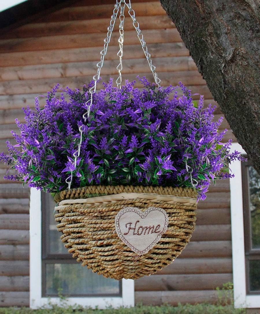 Vibrant Purple Lavender Fake Shrubs – 8 Bundles for Weddings & Everyday Decor