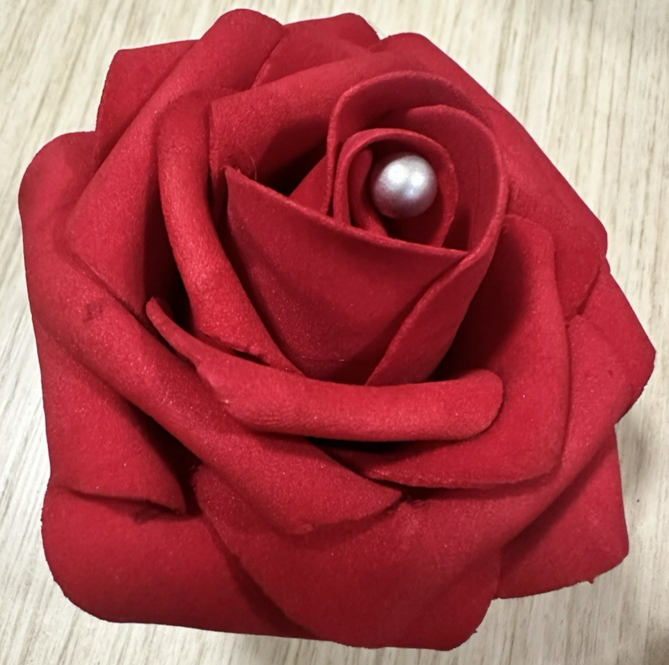 Artificial Flowers 113 Pcs Real Looking Red Foam Fake Roses with Stems
