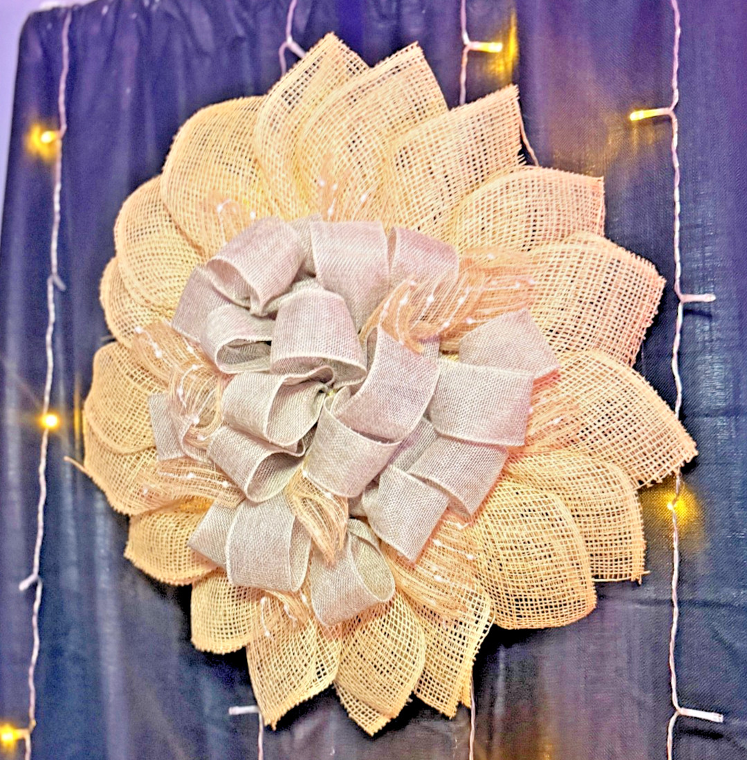 Burlap Sunflower Wreath – Summer Wreath – Handmade Door Hanger -Farmhouse Style