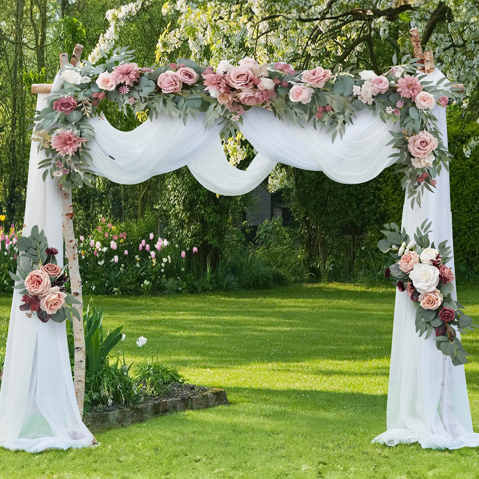Artificial Flower Garland Spring Summer Floral Vine for Wedding Arch Table Decor