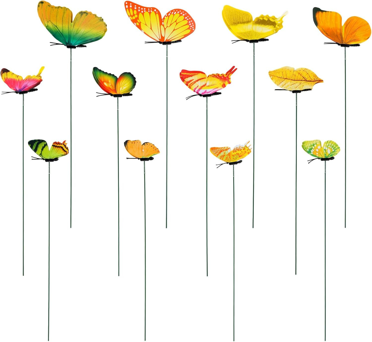 12Pcs Decorative Butterfly Plant Stakes, 9.8In Lifelike Butterfly Garden Stakes