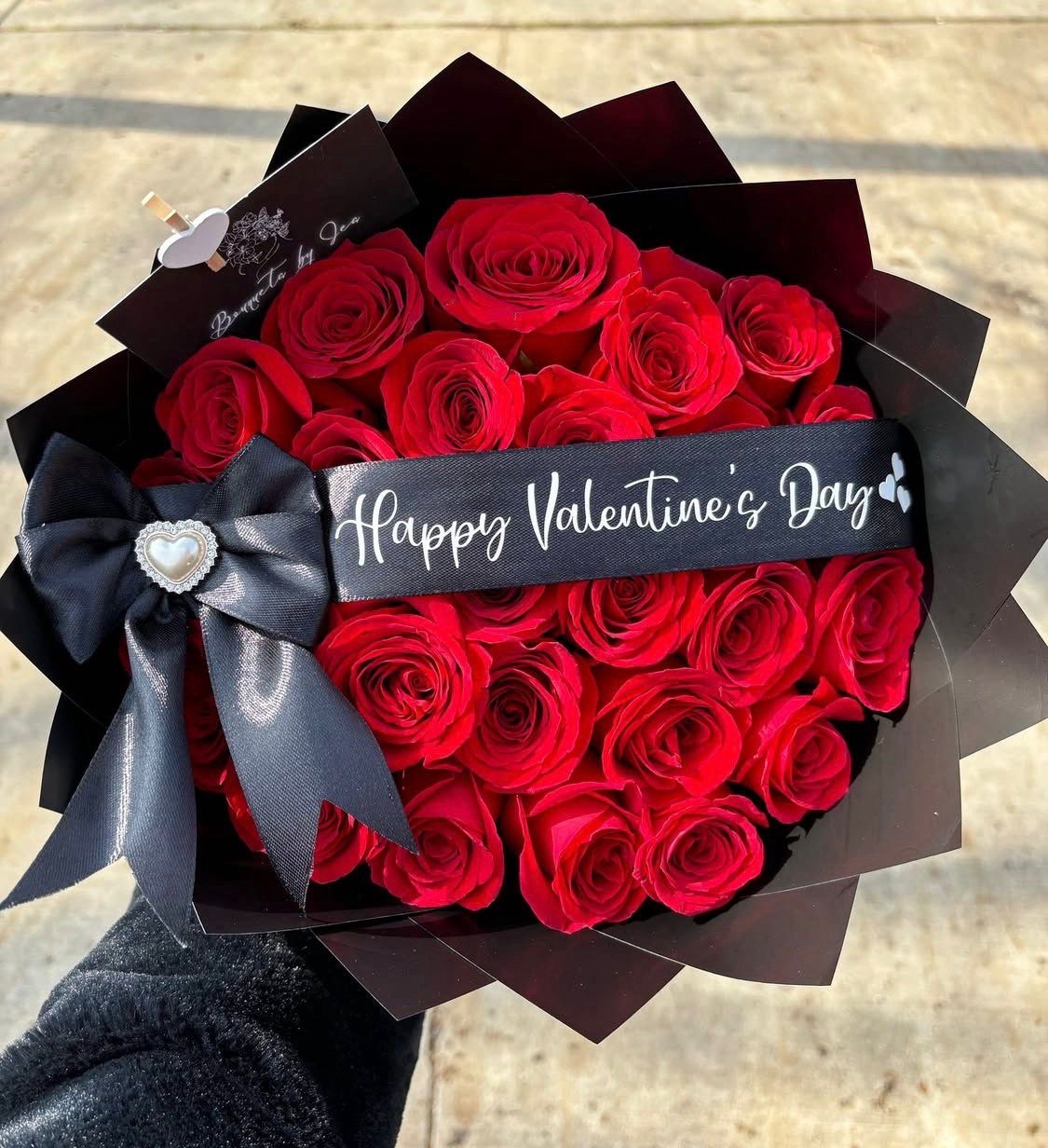 Barroeta by Isa Artificial Red Rose Bundle with Decorative Ribbons & Messages