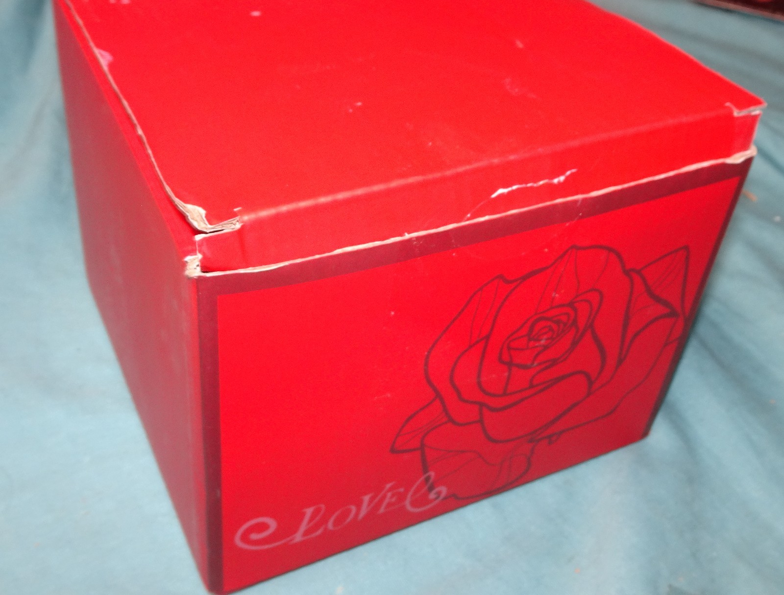 new open box Preserved Real Red Rose Gift Box with Heart Necklace Eternal Flower