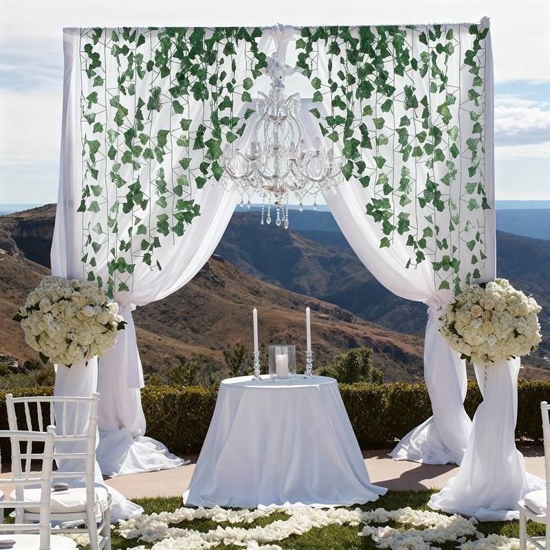 24PCS Artificial Ivy Garland Vine 19m Green Leaf String Wedding Party Wall Decor