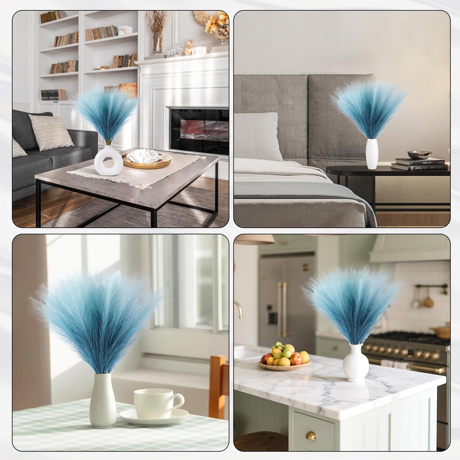 Faux Pampas Grass Decor 17.7 Inch 30pcs, Pompas Grass Flower Arrangement and …