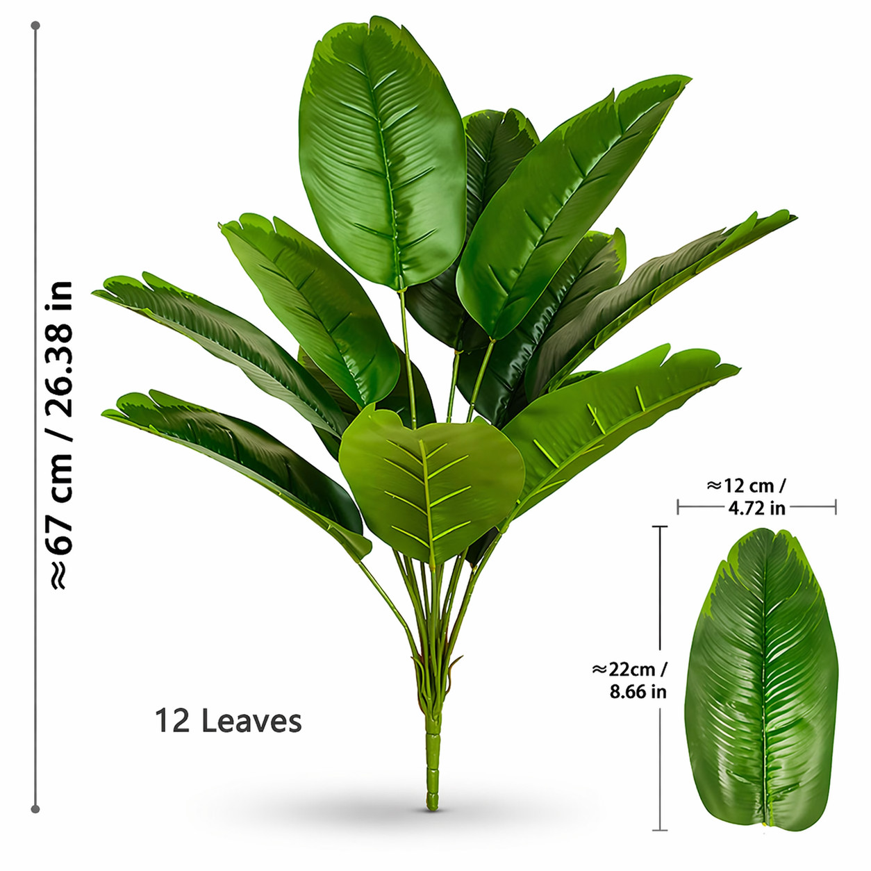 Leaves Artificial Plants Large Tropical Palm Tree Fake Banana Plants Leaves Real