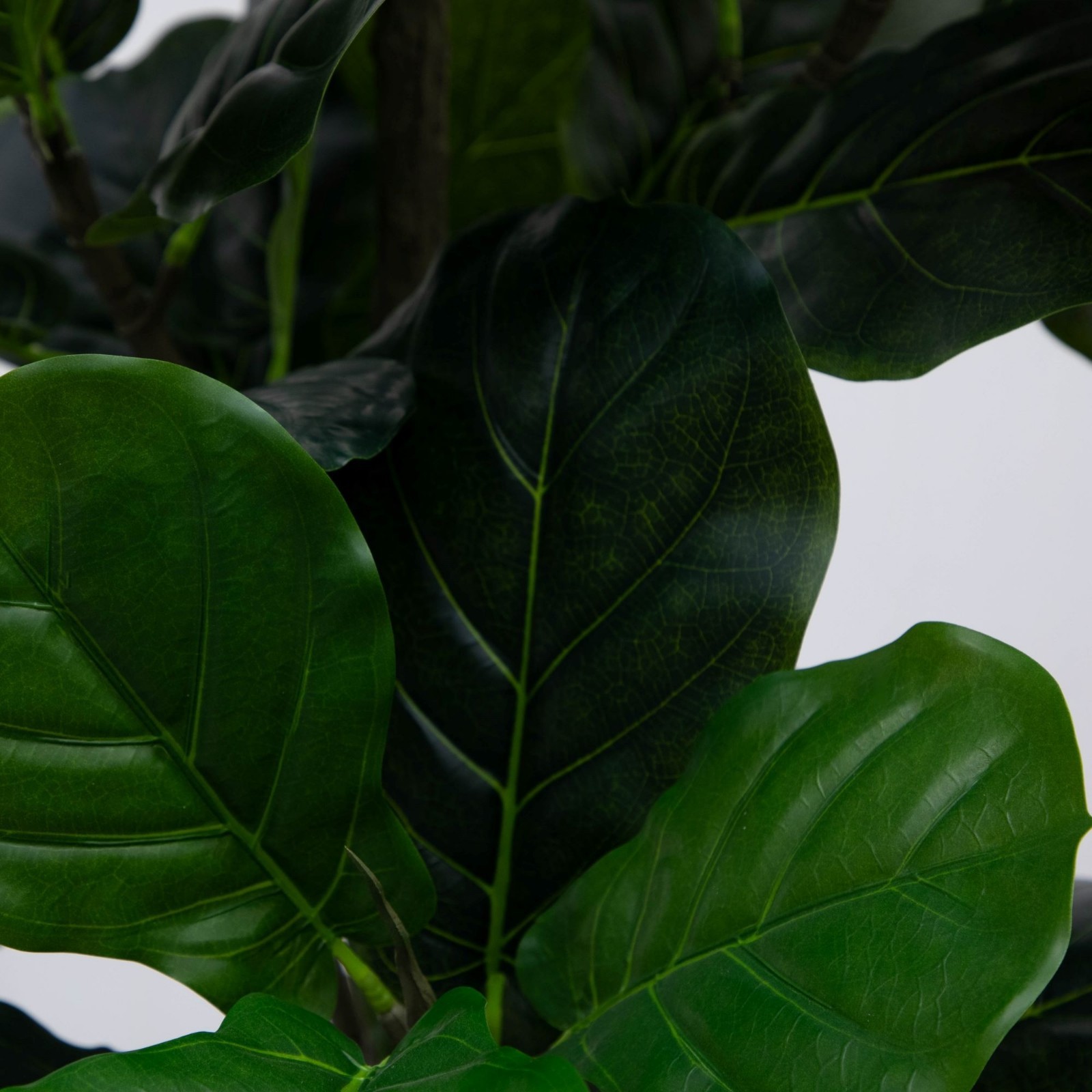 70″ Artificial Indoor Fiddle Leaf Fig Tree in Black Pot