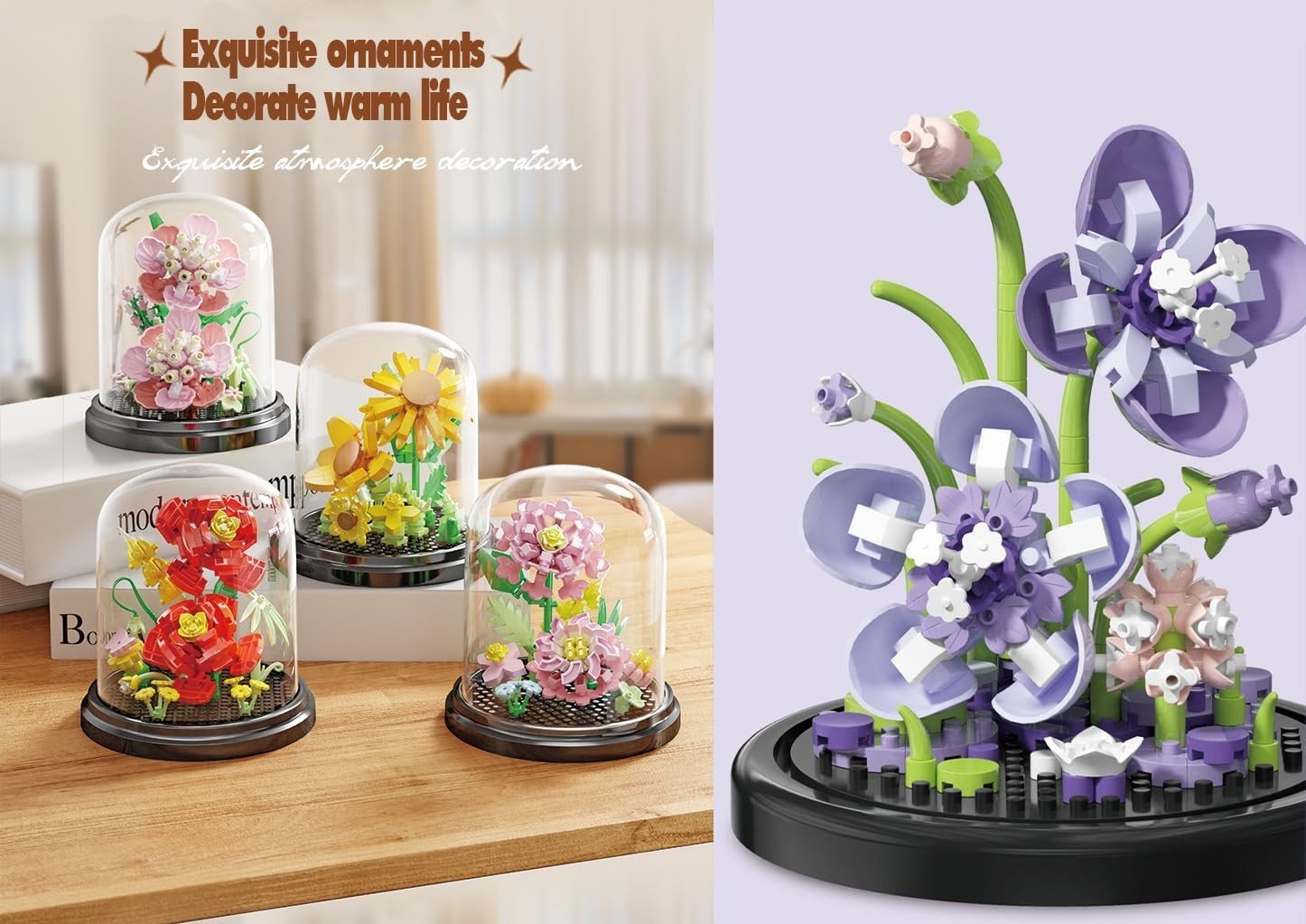 Hibiscus Legend Home Bouquets Dust Cover Set Building Toy | Creative Assembly…