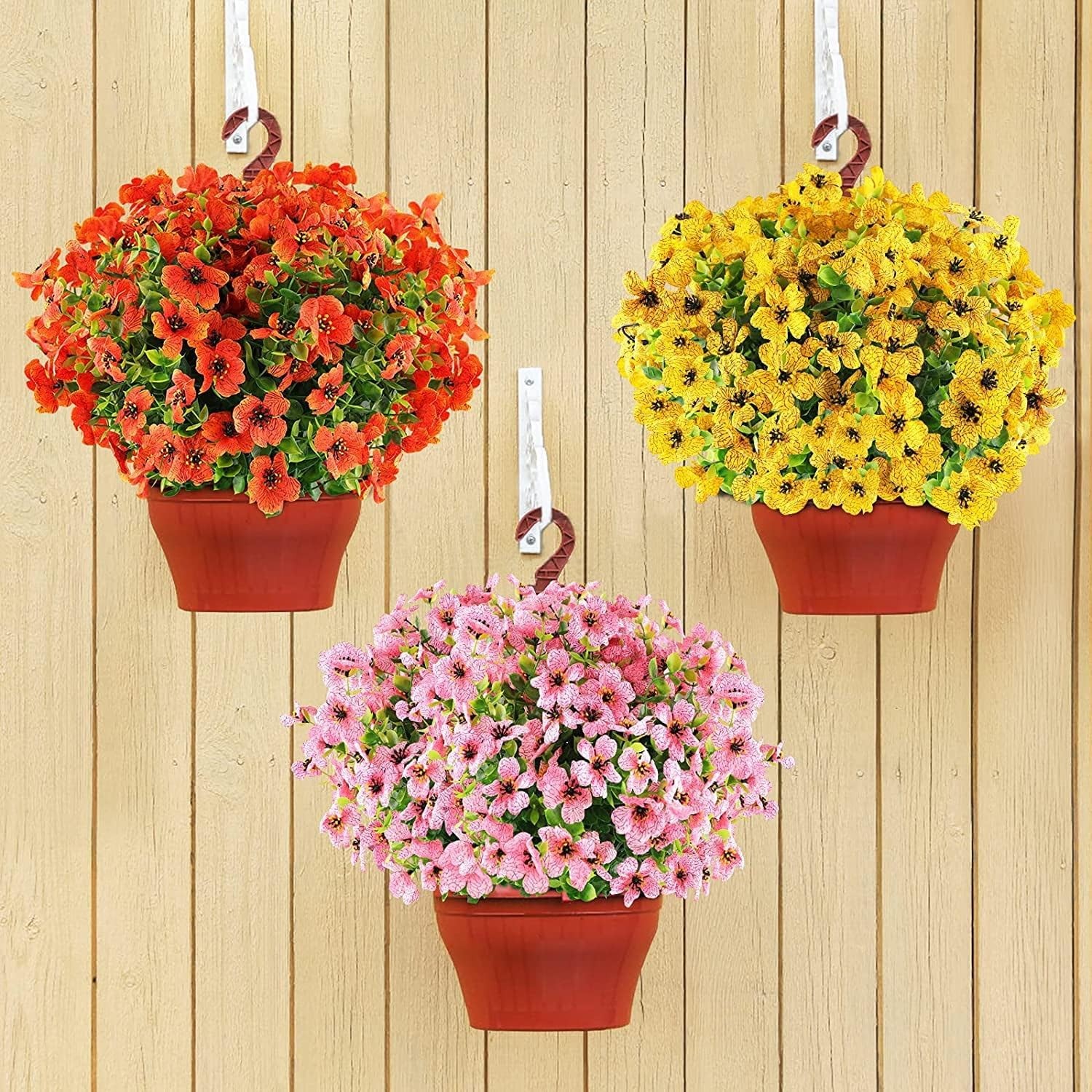 6Bundles Artificial Violet Eucalyptus UV Resistant Faux Flower Garden Home Decor