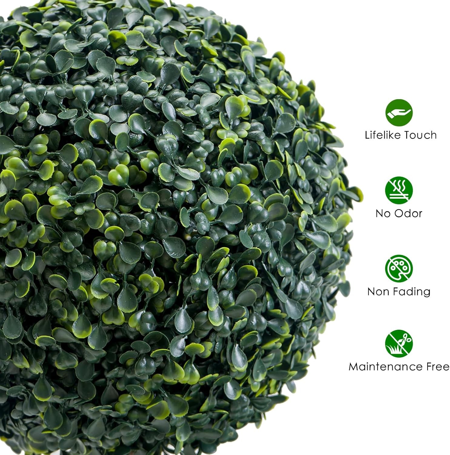 Artificial Topiary Trees Outdoor 45 Inch Fake Topiary Boxwood Triple Ball Tree