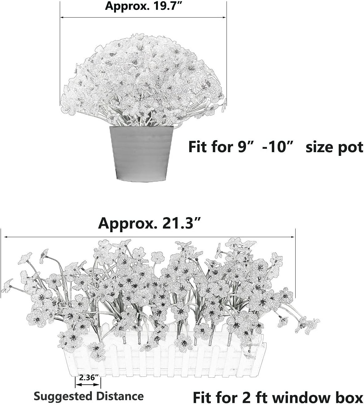 Vibrant 20 Bundle Outdoor Fake Flowers – Low-Maintenance Decor for Patios