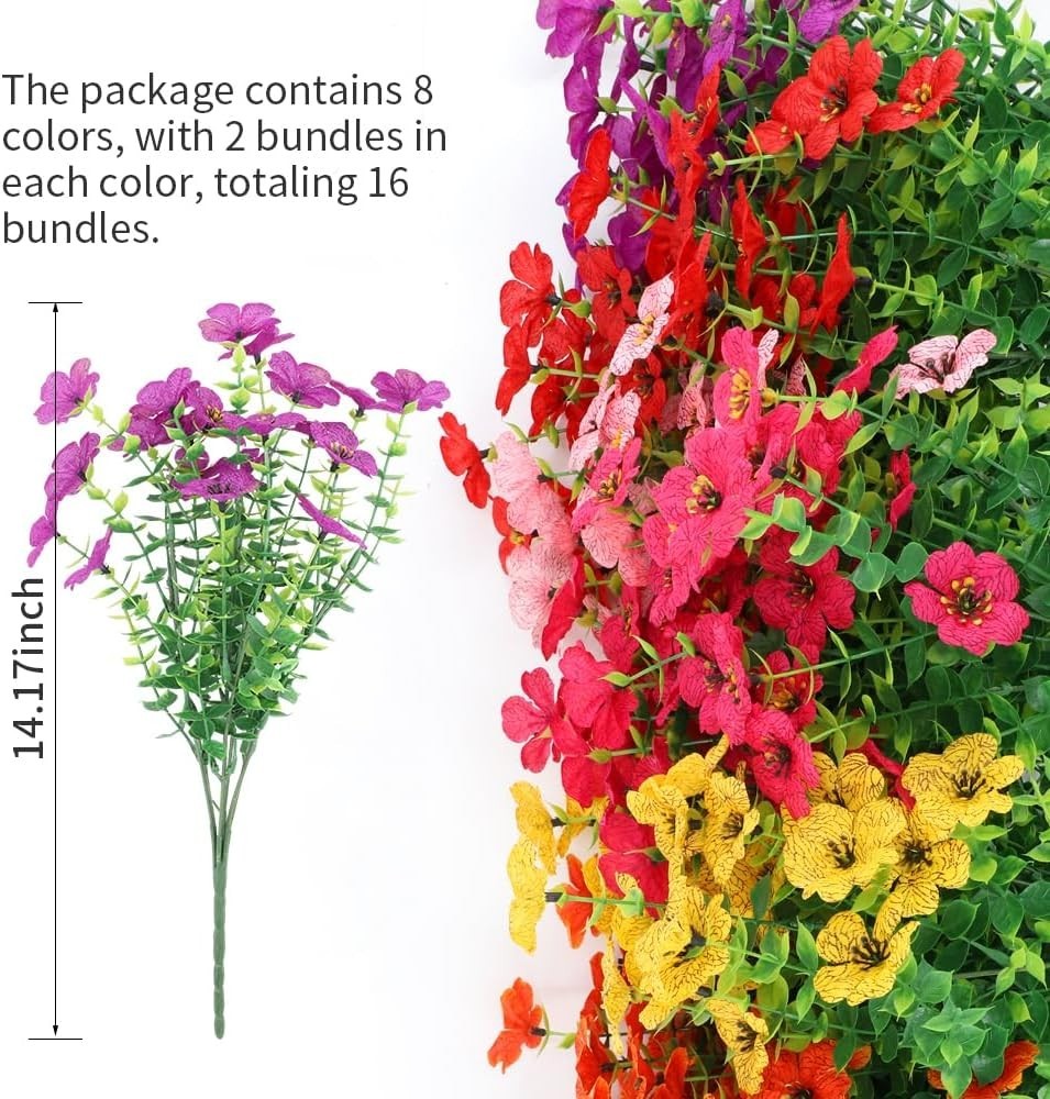 Fake Daisy Flowers Mix 8 Colors, UV Resistant