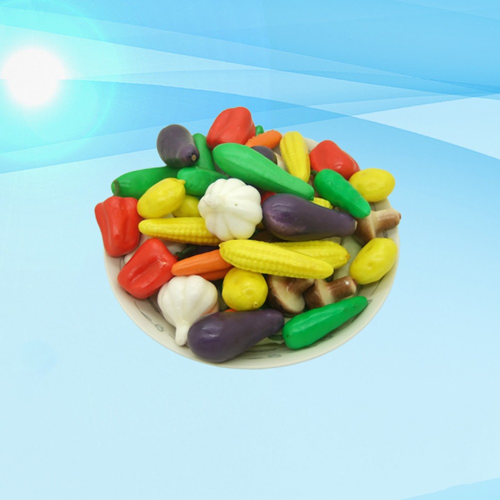 Mixed Style 50pcs Artificial Vegetables Decor for Home Decoration and Teaching