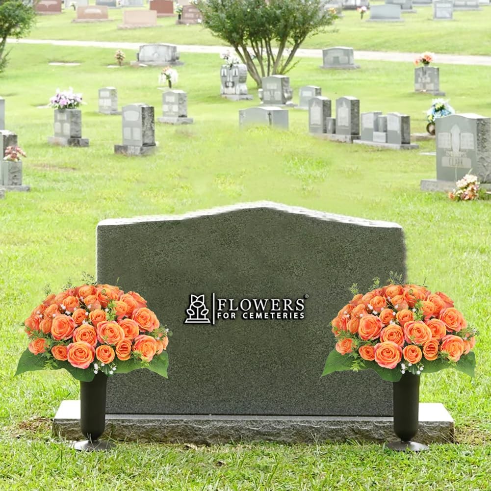 Artificial Flowers for Cemetery, Cemetery Flowers for Grave, Weather Resistan…