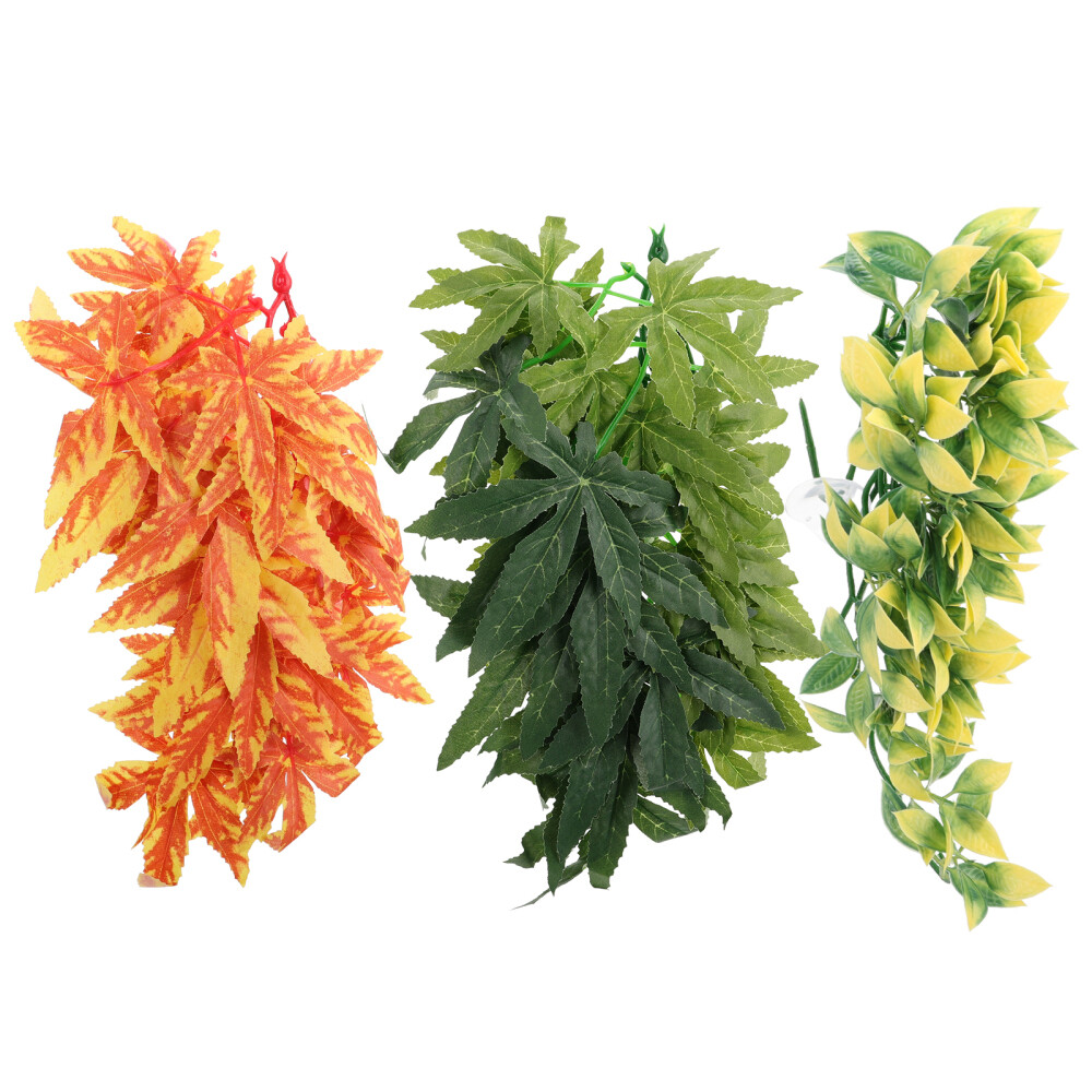 3pcs Artificial Vine Gecko Climbing Vines Pet Landscape Decor Pet Supply Decor