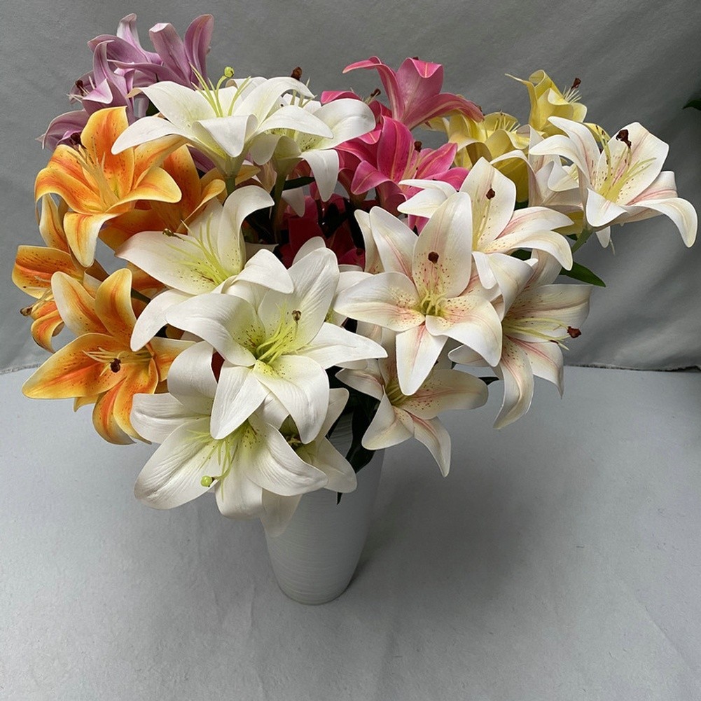 for real Touch Artificial for lily Flowers for Wedding Decor Photography 59cm
