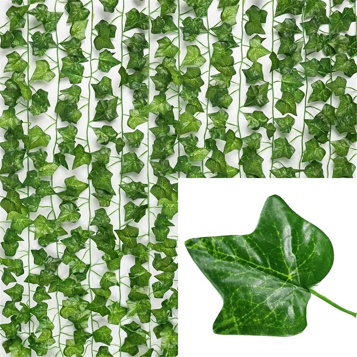 2/100m Artificial Green Ivy Vine Garland Fake Leaf Plants Rattan Hanging Creeper