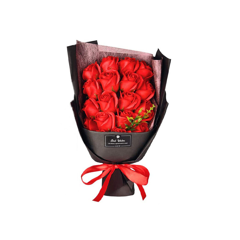 US 18 Pcs Eternal Rose Soap Flower Bouquet Valentine’s Day Gift Girlfriend Wife