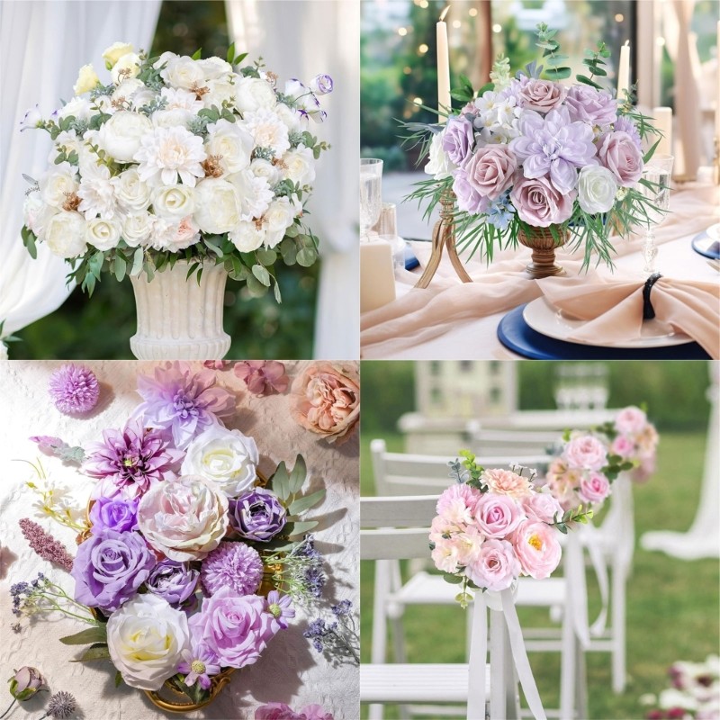 Artificial Silk Flower Assorted Color Fabric Flower Wedding Flowers Gift Box