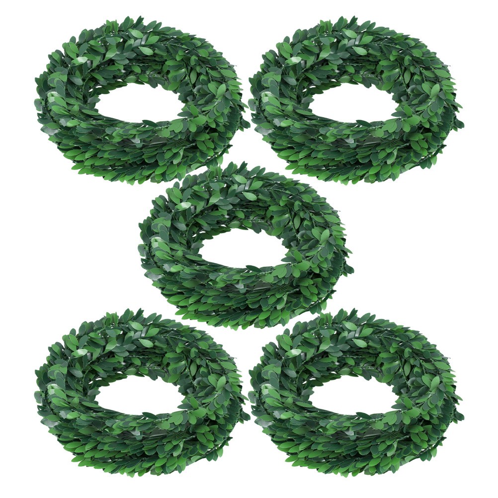 5 Pcs Realistic Artificial Vines Green Leafy Hanging Festival Home Decor