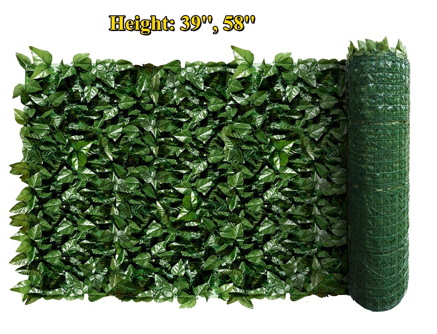 39/58” Artificial Faux Laurel Leave Fence Roll Garden Wall Mat Home Decoration